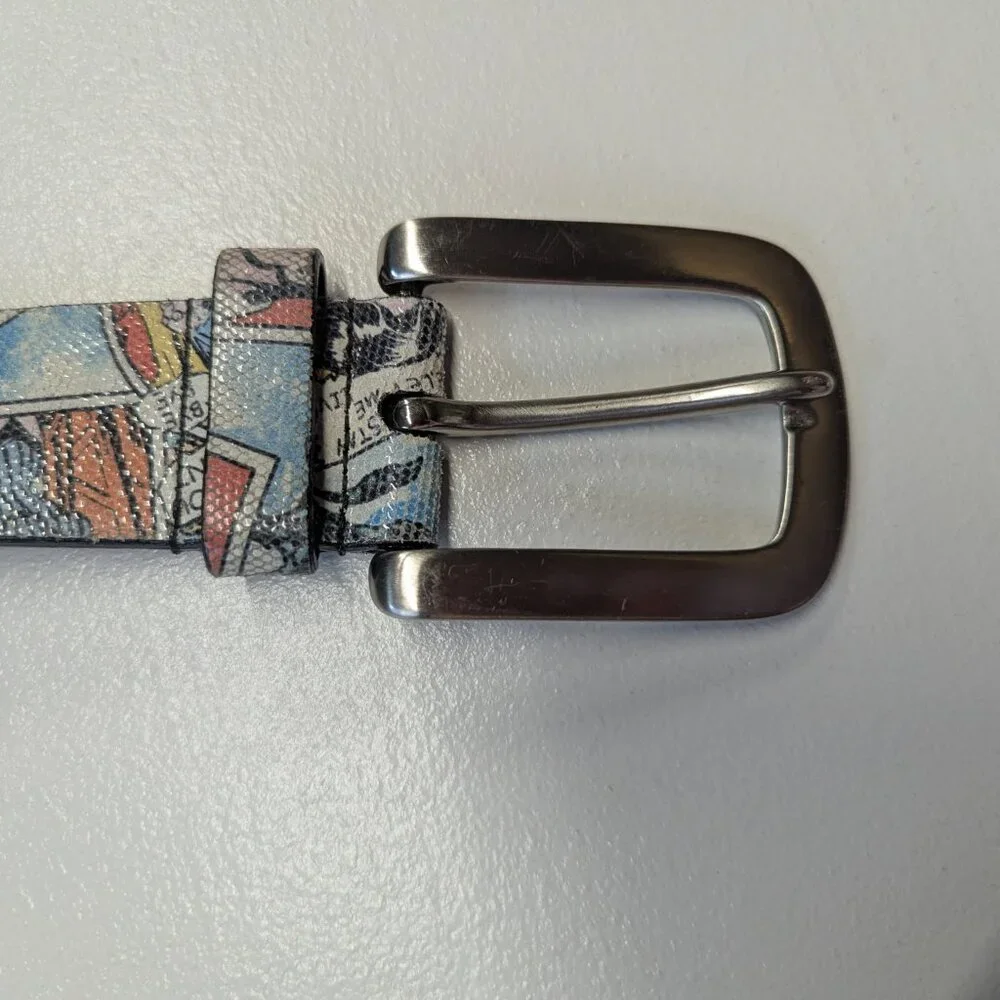 WCM New York Genuine Leather Size Medium Comic Strip Belt